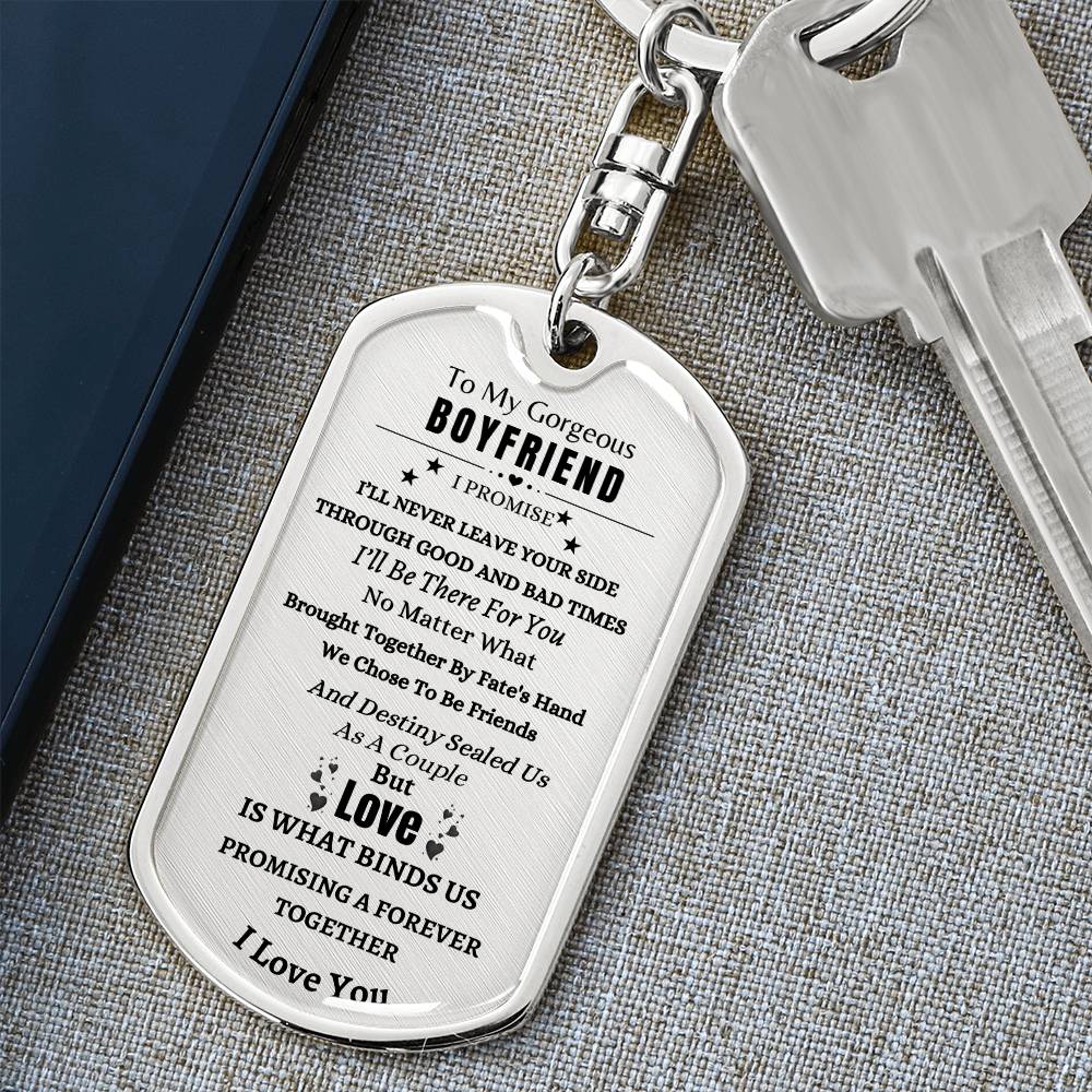 I'll Never Leave Your Side | Dog Tag Keychain