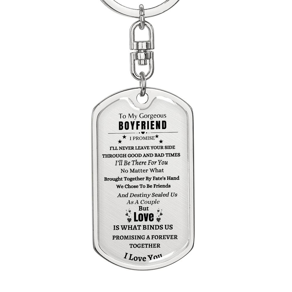 I'll Never Leave Your Side | Dog Tag Keychain