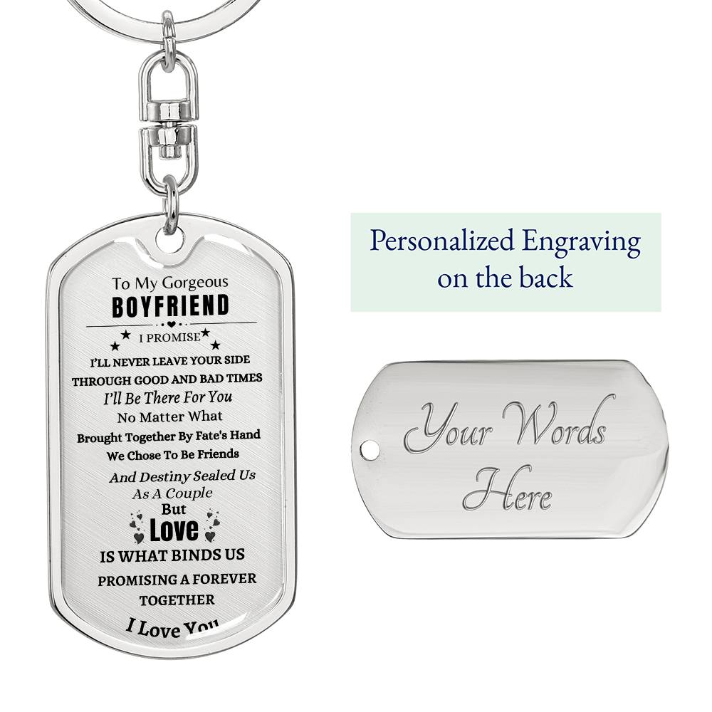 I'll Never Leave Your Side | Dog Tag Keychain