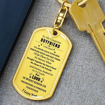 I'll Never Leave Your Side | Dog Tag Keychain