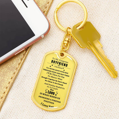 I'll Never Leave Your Side | Dog Tag Keychain