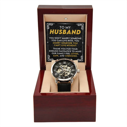 To My Husband | Men's Openwork Watch