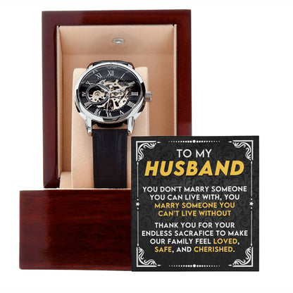 To My Husband | Men's Openwork Watch