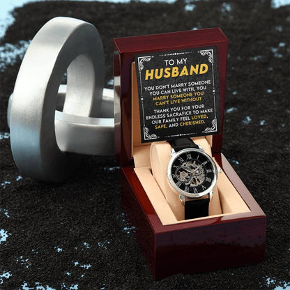 To My Husband | Men's Openwork Watch