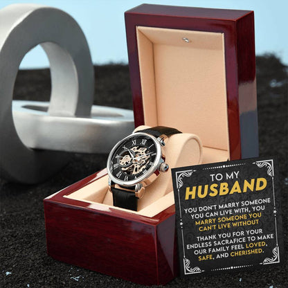 To My Husband | Men's Openwork Watch