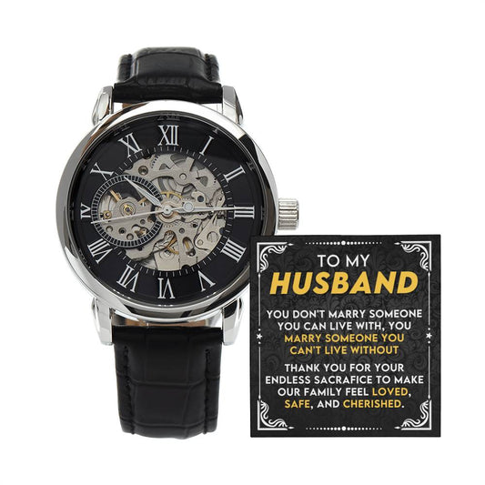 To My Husband | Men's Openwork Watch