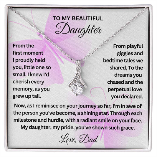 To My Beautiful Daughter |Gift For Daughter | Alluring Beauty Necklace