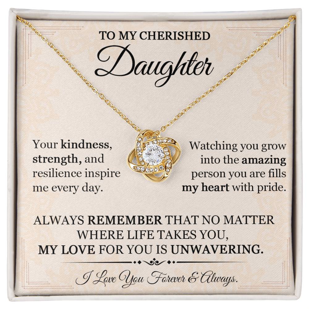 To my Daughter | Gift for Daughter | Love Knot Necklace