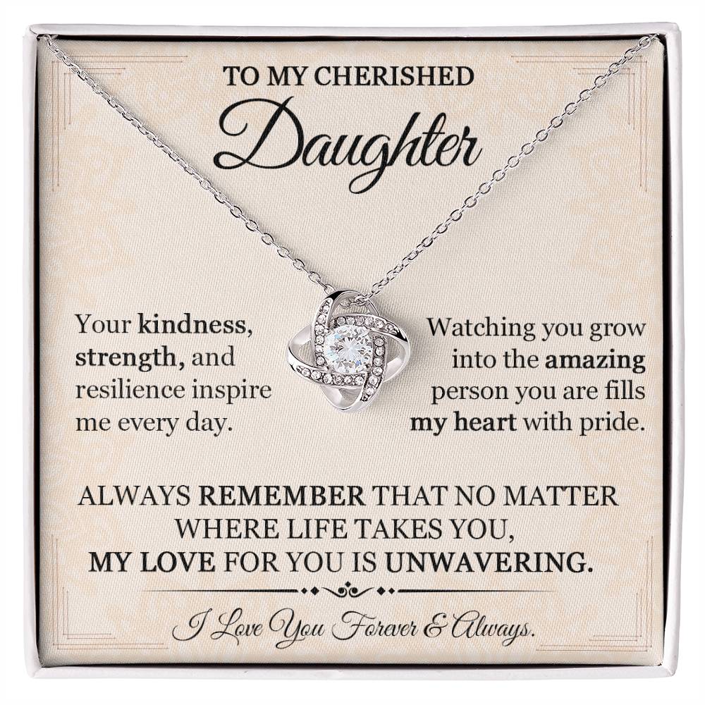 To my Daughter | Gift for Daughter | Love Knot Necklace