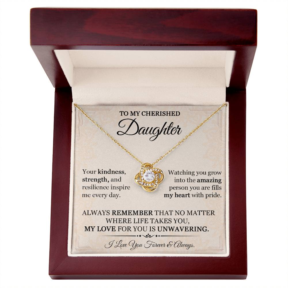 To my Daughter | Gift for Daughter | Love Knot Necklace