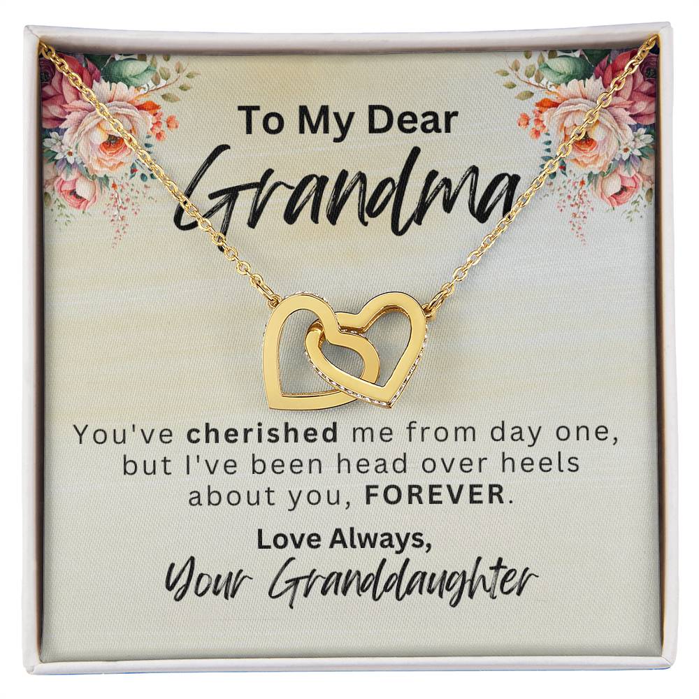 To My Dear Grandma |  Gifts For Grandma |  Interlocking Hearts Necklace