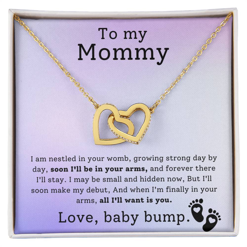 Love Baby Bump | Gift for Mom | To my Mom | Interlocking Hearts Necklace