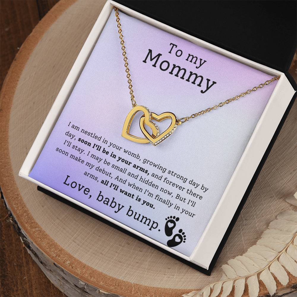 Love Baby Bump | Gift for Mom | To my Mom | Interlocking Hearts Necklace