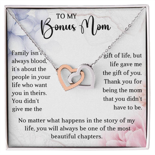 To My Bonus Mom | Interlocking Hearts Necklace