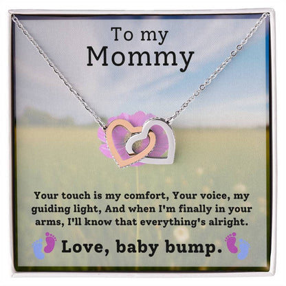 Love Baby Bump | Gift for Mom | To my Mom | Interlocking Hearts Necklace