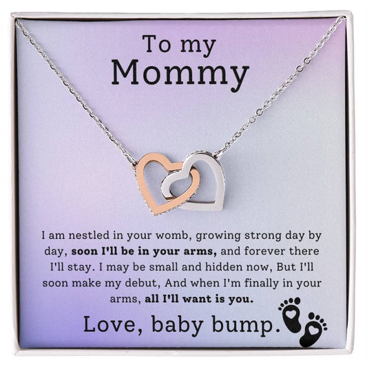 Love Baby Bump | Gift for Mom | To my Mom | Interlocking Hearts Necklace