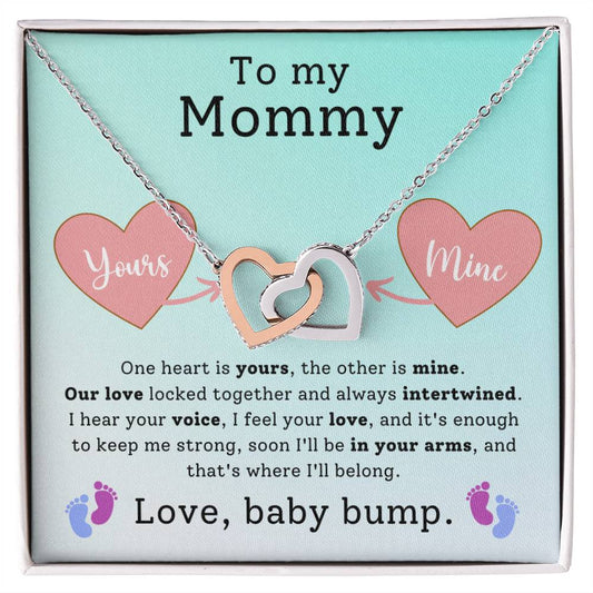 Love Baby Bump | Gift for Mom | To my Mom | Interlocking Hearts Necklace