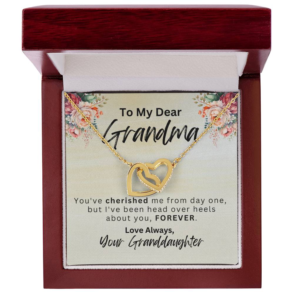 To My Dear Grandma |  Gifts For Grandma |  Interlocking Hearts Necklace