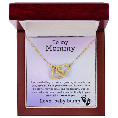 Love Baby Bump | Gift for Mom | To my Mom | Interlocking Hearts Necklace