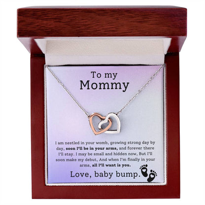 Love Baby Bump | Gift for Mom | To my Mom | Interlocking Hearts Necklace