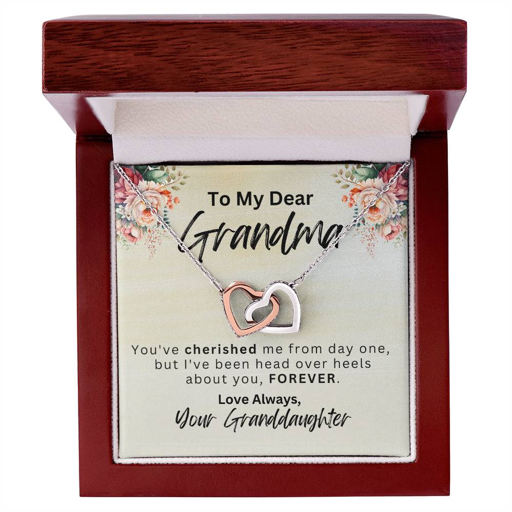 To My Dear Grandma |  Gifts For Grandma |  Interlocking Hearts Necklace