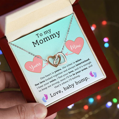 Love Baby Bump | Gift for Mom | To my Mom | Interlocking Hearts Necklace