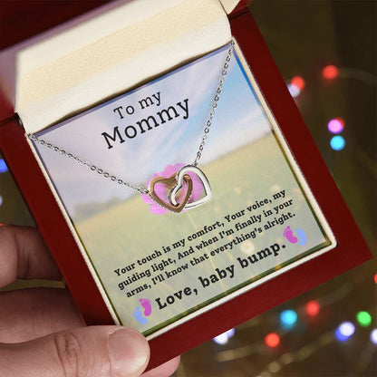 Love Baby Bump | Gift for Mom | To my Mom | Interlocking Hearts Necklace