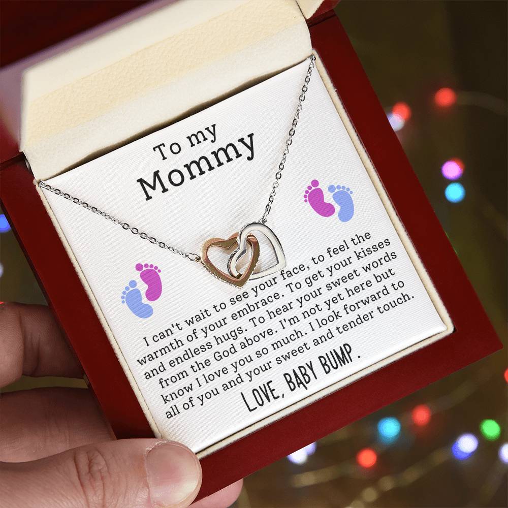 I Can't To See Your Face | Gift for Mom | To my Mom | Interlocking Hearts necklace