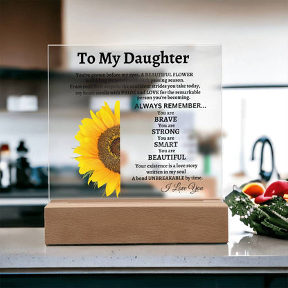 To My Daughter | You've Grown Before My Eyes | Acrylic Square Plaque | Gift for Daughter