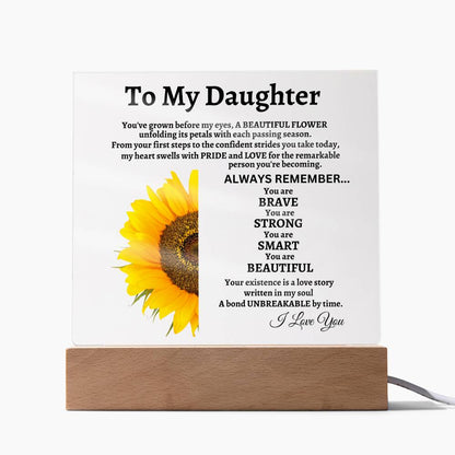 To My Daughter | You've Grown Before My Eyes | Acrylic Square Plaque | Gift for Daughter