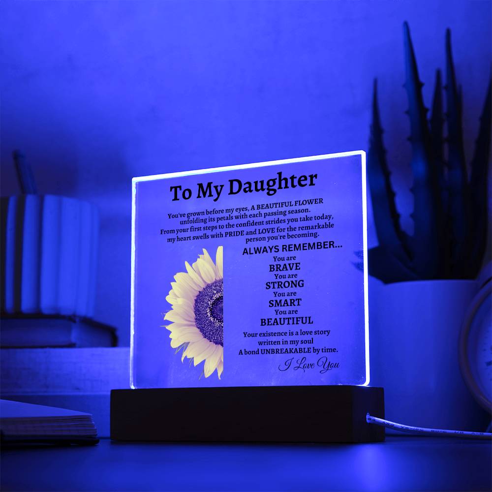 To My Daughter | You've Grown Before My Eyes | Acrylic Square Plaque | Gift for Daughter