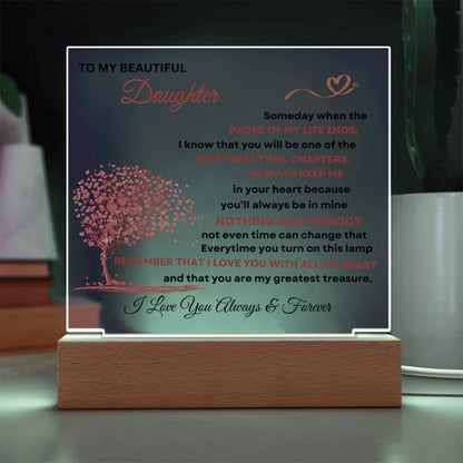 Daughter's Love Eternal: Heartfelt Acrylic Plaque Gift / Night Light