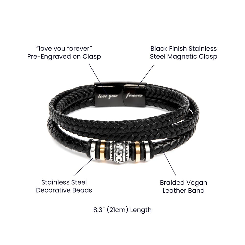 To The Greatest Dad | Gift for Dad | Men's "Love You Forever" Bracelet