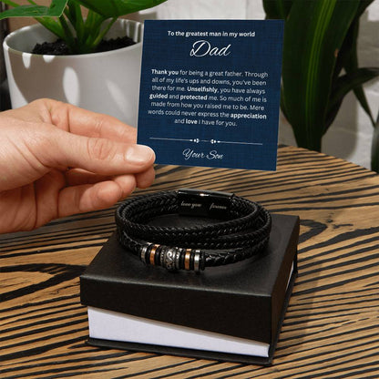 To The Greatest Dad | Gift for Dad | Men's "Love You Forever" Bracelet