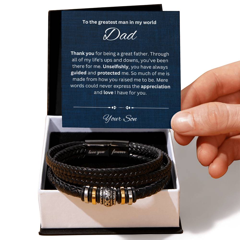 To The Greatest Dad | Gift for Dad | Men's "Love You Forever" Bracelet