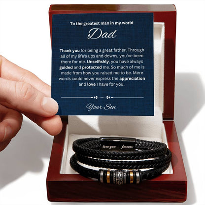 To The Greatest Dad | Gift for Dad | Men's "Love You Forever" Bracelet