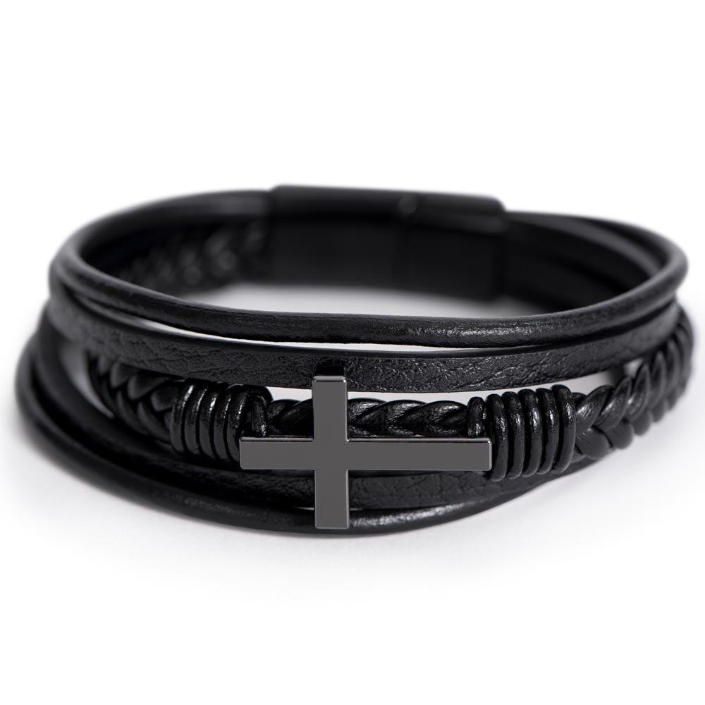 Elegant Religious Men's Cross Bracelet: Faith, Fashion & Style